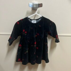 Black and red velvet swing dress 3-6 month girl